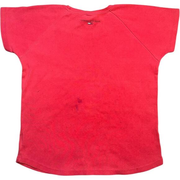 Tommy Girl Jeans Y2K Glitter Red Baby Tee Top - Picture 2 of 6